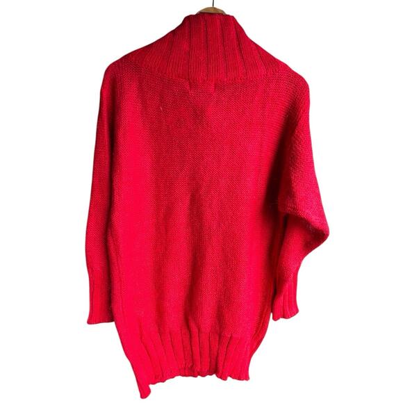 Vintage Cardigan SMALL fits XL Red knit Mohair Grandma Cottagecore Academia - Picture 5 of 6